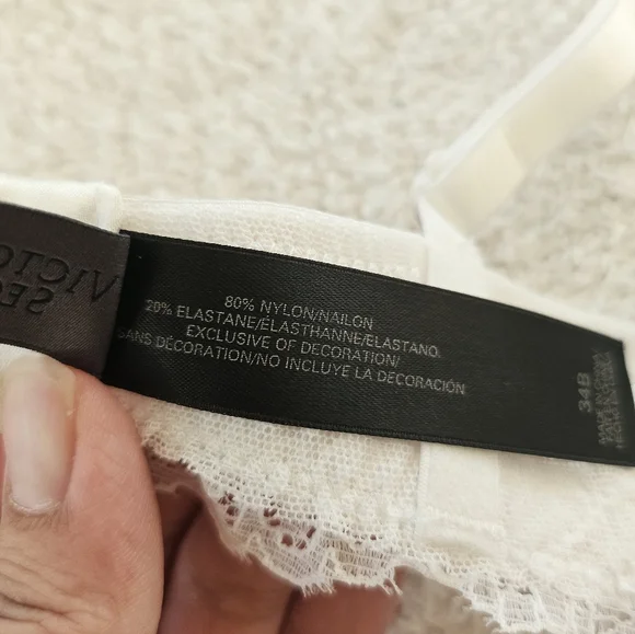 Victorias Secret Designer Collection Swarovski Crystal White Lace Unlined Set
